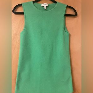COS green knit sleeveless top